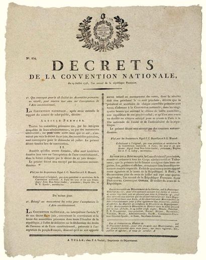 CORRÈZE. 1793. (ACCEPTANCE OF THE CONSTITUTIONAL...