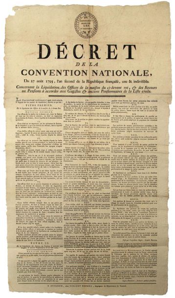 VALCULUSE. 1793. LIQUIDATION OF THE HOUSE...