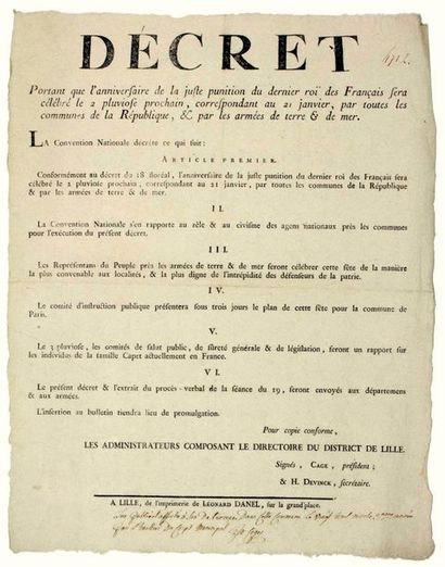 AN 2. LILLE (59) (21 January 1794: ANNIVERSARY...