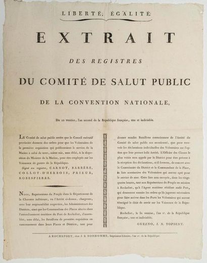 PORT OF ROCHEFORT (CHARENTE-MARITIME). 1794....