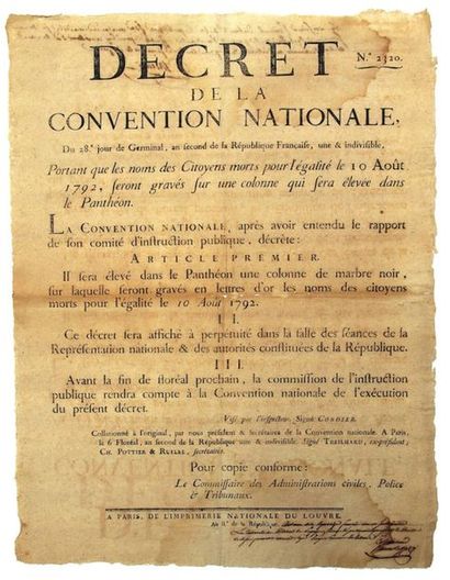 PARIS. 1794. PANTHON. 