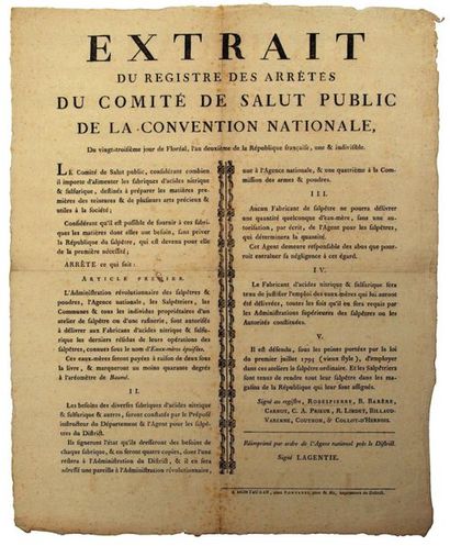 TARN ET GARONNE. 1794. POWDERS & SALTPETRE....