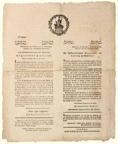 THE MOSELLE ARMY. AN 2. HAUT-RHIN. The Representatives...