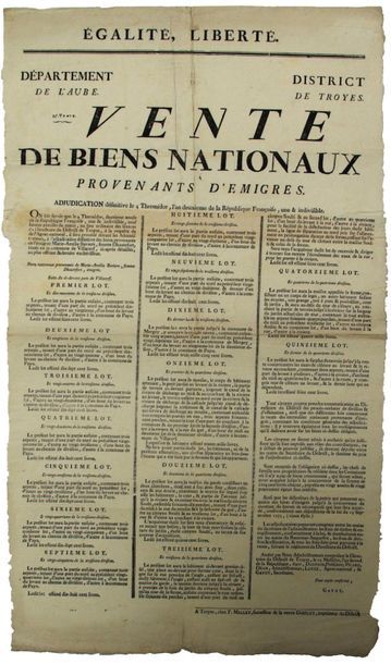 AN 2. AUBE. TROYES DISTRICT. 