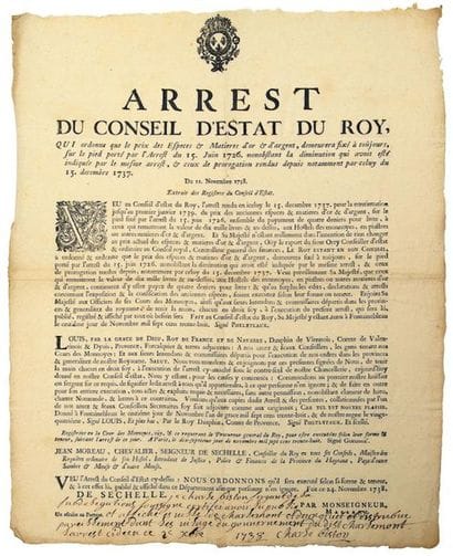 1726. HAYNAUT. GOLD & SILVER COIN. Arrest...