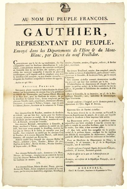 - ISÈRE & SAVOIE (MONT-BLANC). 1794. 