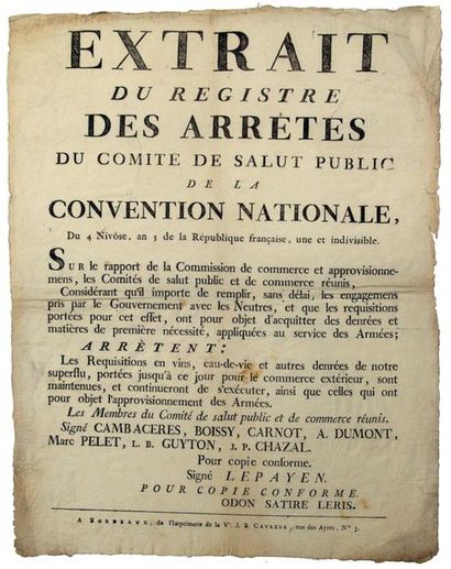 AN 3. GIRONDE. FOREIGN TRADE. Extract from...