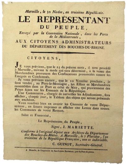 BOUCHE DU RHÔNE. 1795. 