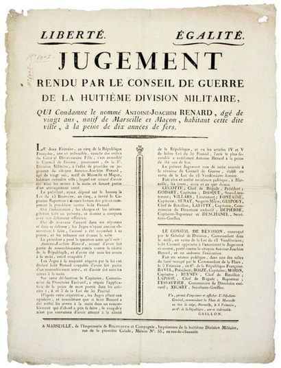 MARSEILLE (13) IN A STATE OF SIEGE. 1797....