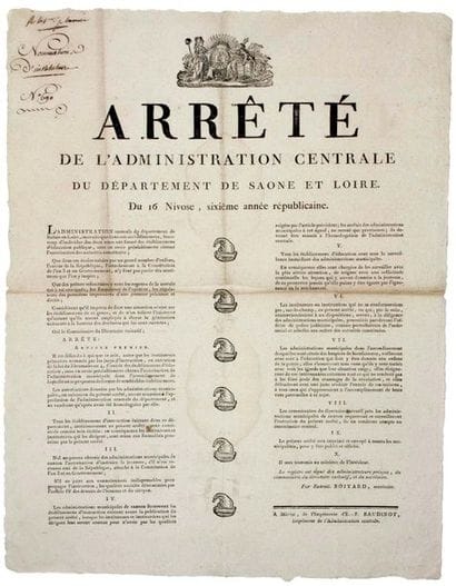 SAÔNE-ET-LOIRE. 1798. PUBLIC EDUCATION HELD...