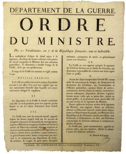 USE OF THE CLAW. 1798. War Department. Order...