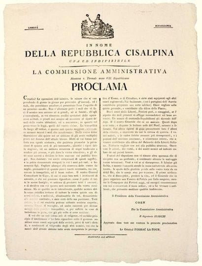 AN 7. CISALPINE REPUBLIC. MANTOUE. Placard...