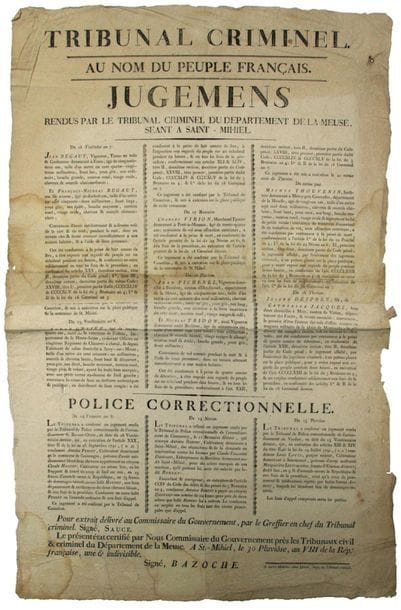 - MEUSE. 1800. JUDGEMENTS given by the CRIMINAL...