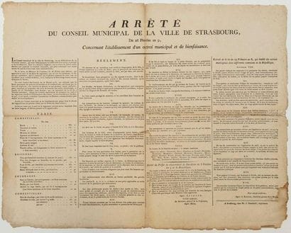 BAS-RHIN. 1801. GRANT OF STRASBOURG - By-law...