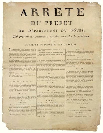 FLOODING OF THE DOUBS. 1802. ORDER of the...