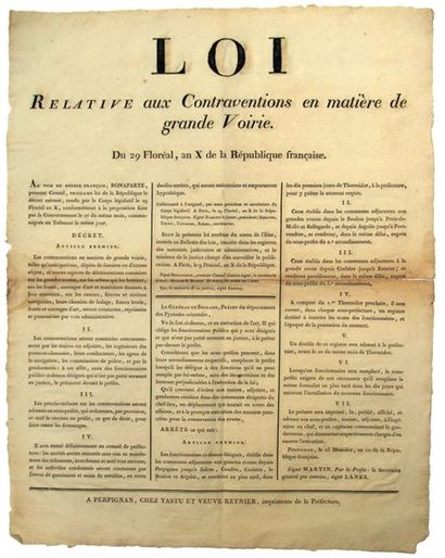 EASTERN PYRENEES. 1802. BONAPARTE First Consul....