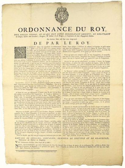 1729. DOUPHINED. Order of the King to regulate...
