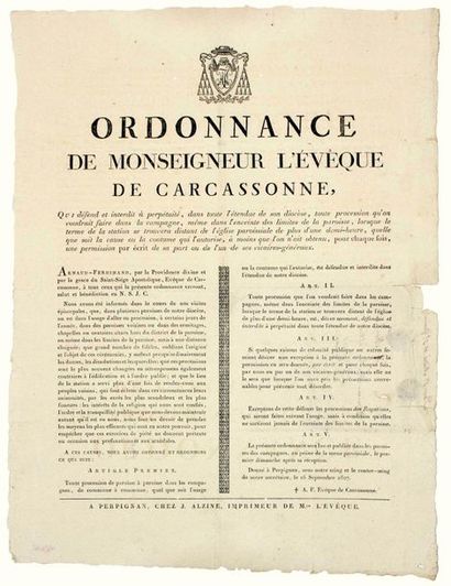 AUDE. 1807. EASTERN PYRENEES. PROHIBITION...