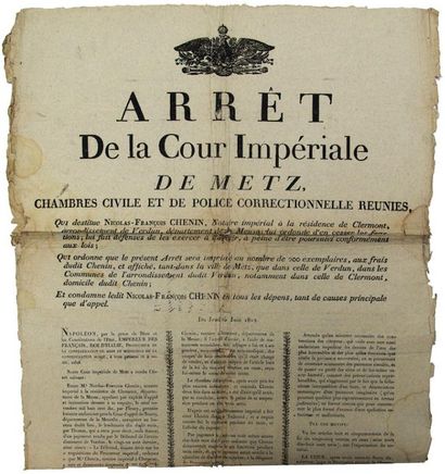 1812. METZ. JUDGMENT of the IMPERIAL COURT...