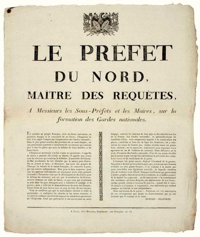 HUNDRED DAYS 1815. Address of DUPONT-DELPORTE...