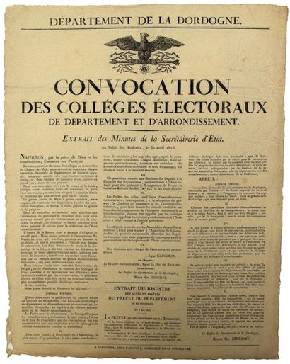 ONE HUNDRED AND TWO HUNDRED DAYS. 1815. DORDOGNE....