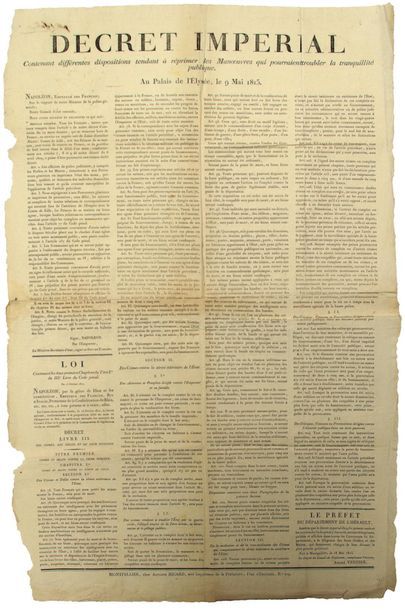 NAPOLEON FOR A HUNDRED DAYS. 1815. PENAL...