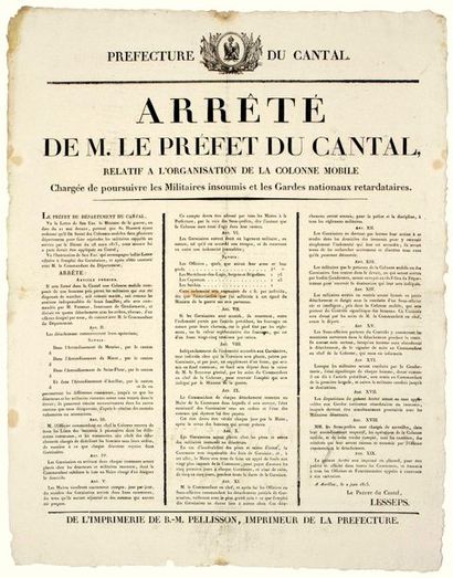 ONE HUNDRED AND TWO HUNDRED DAYS. 1815. CANTAL....