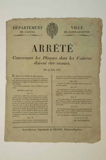 AISNE. 1822. CITY OF ST QUENTIN (02). 