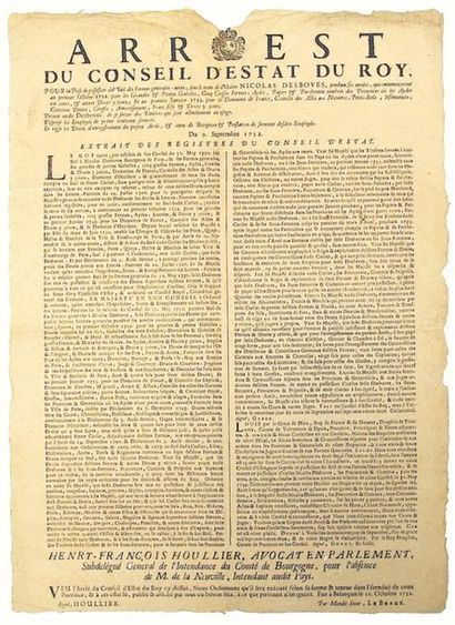 1732. BURGUNDY. Arrest of the Council of...