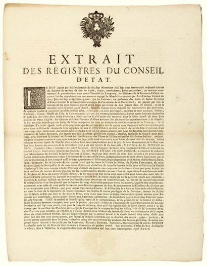 1734. ALSACE. STRASBOURG. SUBSCRIPTION TO...