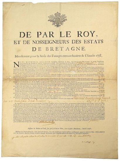1737. BRITAIN. ST JULIEN DE VOUVANTES (Loire...