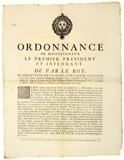 1740. PARLIAMENT OF AIX EN PROVENCE (13)....