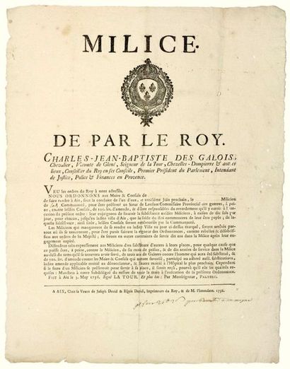 1756. PROVENCE. MILICE. 