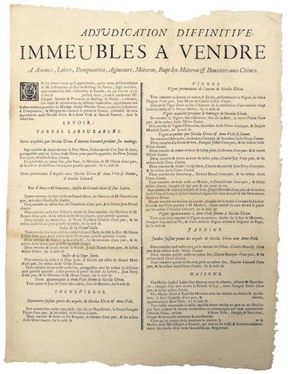 - MEURTHE-ET-MOSELLE; 1757. BAILIWICK OF...