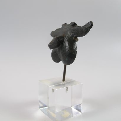 Amulette phallique en bronze. L 4cm. Bélière...
