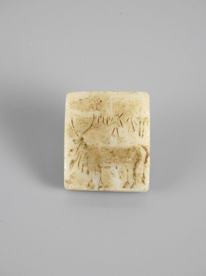 Sceau au bovidé.Calcite ou autre.Style des...