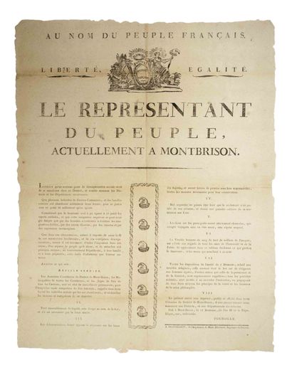 LOIRE 1794. MONTBRISON in state of PERMANENT...