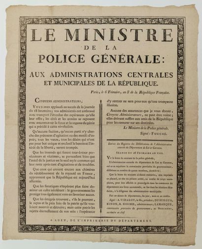 LOT-ET-GARONNE. Address of FOUCHÉ, the Minister...