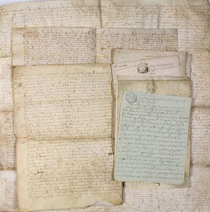 (LOIRE-ATLANTIQUE. 1557.) 10 Parchments and...