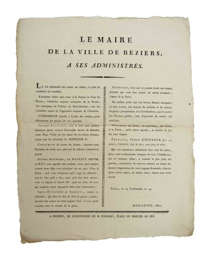 2 PLACARDS on BÉZIERS (HÉRAULT) : 1) CALL...