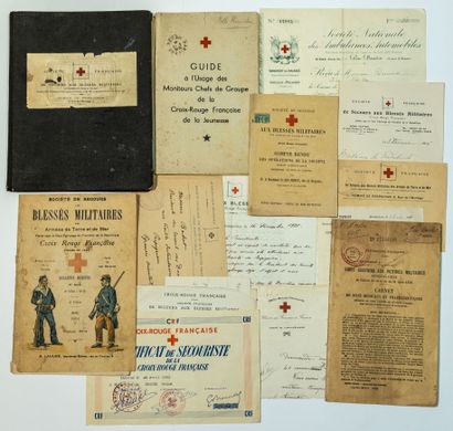 FRENCH RED CROSS. Set of 11 letters and original...