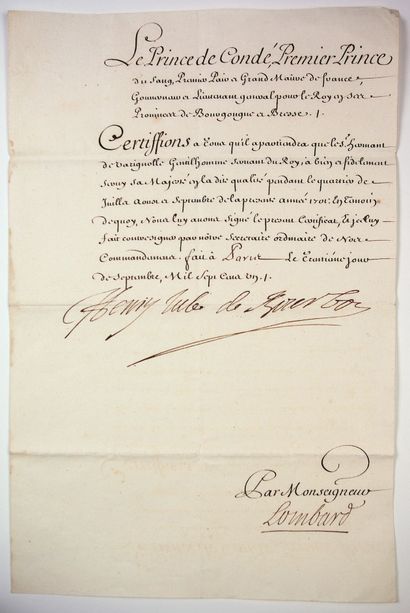 Henry Jules de BOURBON-CONDÉ (Paris 1643-1709)....