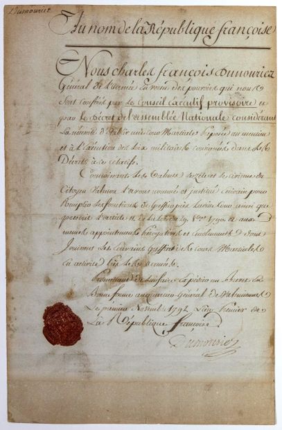 GENERAL DUMOURIEZ. 1792. Charles François...