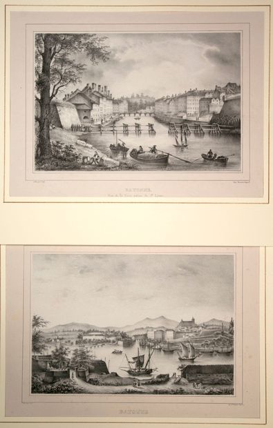 PYRÉNÉES-ATLANTIQUES. BAYONNE. 3 Lithographs...