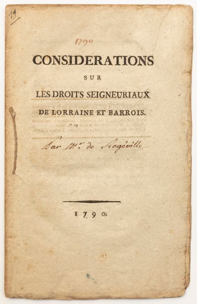 LORRAINE BARROIS. 1790. 