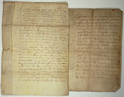 LOIRET. GIEN. LORDS OF NANÇAY. 2 parchments,...