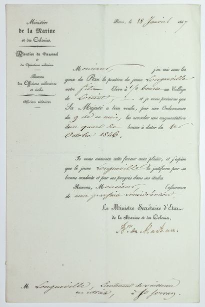 MACKAU (Ange-René-Armand, Baron de) Vice-Admiral...