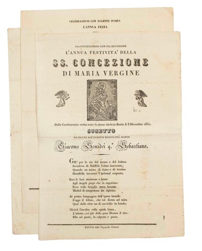 CORSICA. 3 POSTERS of 1831 to 1851 of the...