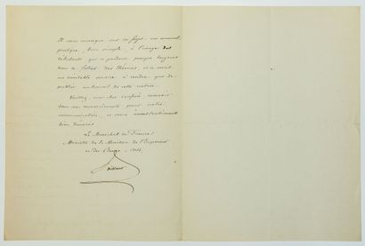 Marshal VAILLANT. APICULTURE. Letter signed...