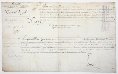 HARAS. 1779. NEVERS (58). Patent of King...